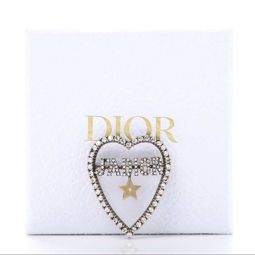 Dior Brooch J’adior gold heart hairpin NWB
